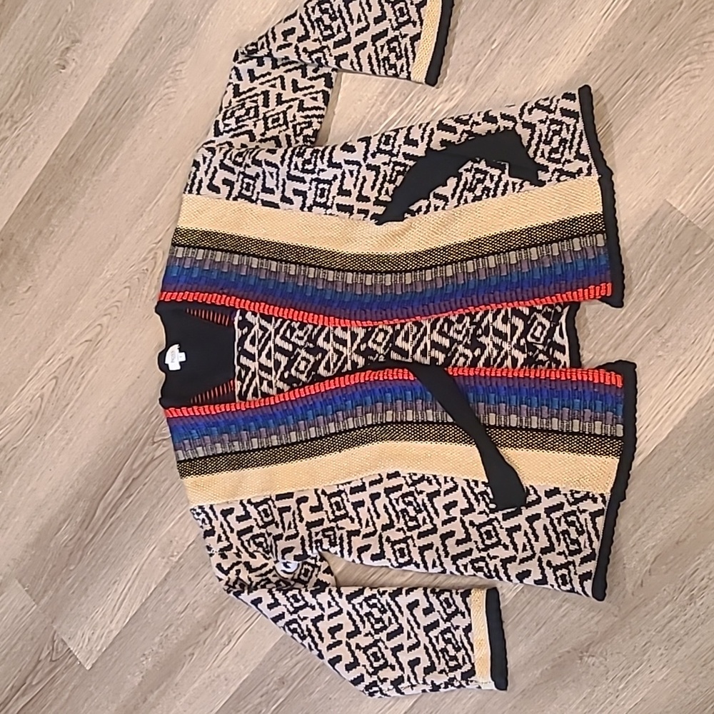 Hoss Intropia Womens Cardigan Wool Knit Multicolor Geometric Long Slece